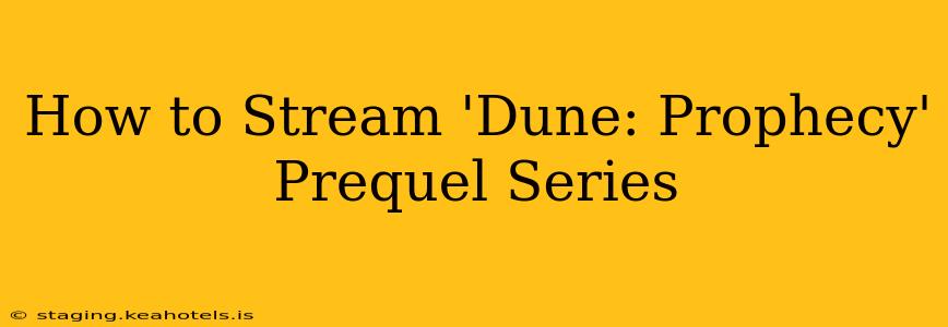 How to Stream 'Dune: Prophecy' Prequel Series